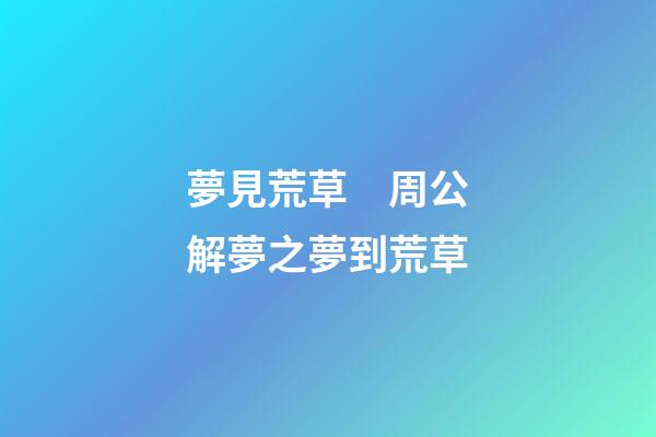 夢見荒草　周公解夢之夢到荒草